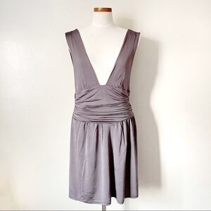 Free People Intimately Here I Am Gray Mini Slip Dress size Large NWOT